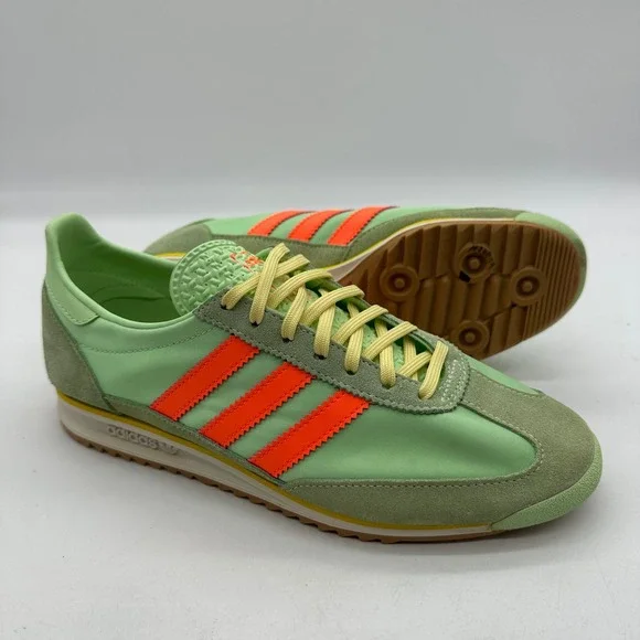 Adidas JI0197 Womens 8.5 SL 72 OG Sneakers Green Orange Retro Running Shoes - Picture 3 of 10